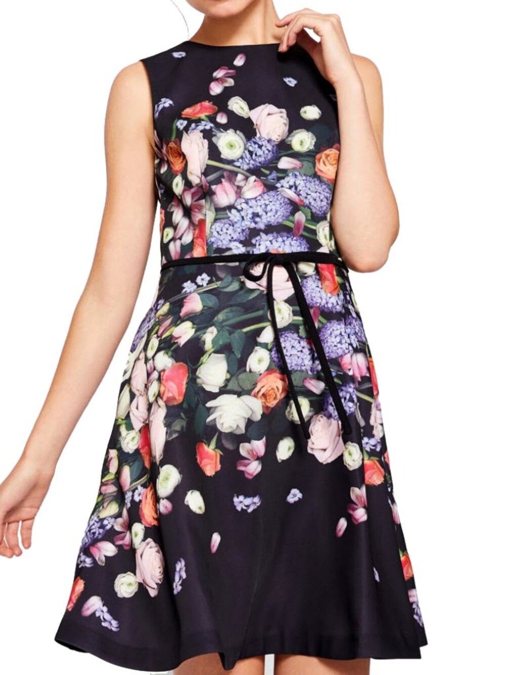 Ted Baker Izobela Kensington Black Floral Dress Size US 6 TB 2